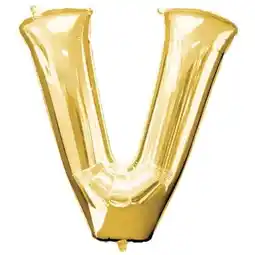 Tesco Gold Letter V Air Fill Foil Balloon 40cm / 16 in offer