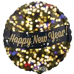 Tesco Happy New Year Celebration Round Foil Helium Balloon 43cm / 17 in offer