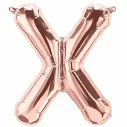 Tesco Rose Gold Letter X Air Fill Foil Balloon 34cm / 13 in offer