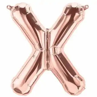 Tesco Rose Gold Letter X Air Fill Foil Balloon 34cm / 13 in offer