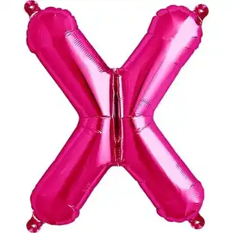 Tesco Magenta Letter X Air Fill Foil Balloon 41cm / 16 in offer