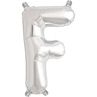 Tesco Letter F Silver Air Fill Foil Balloon 40cm / 16 in offer