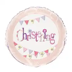 Tesco Christening Pink Foil Helium Balloon 46cm / 18 in offer