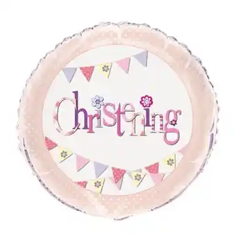 Tesco Christening Pink Foil Helium Balloon 46cm / 18 in offer