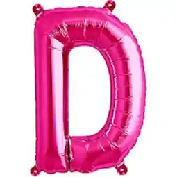 Tesco Magenta Letter D Air Fill Foil Balloon 41cm / 16 in offer