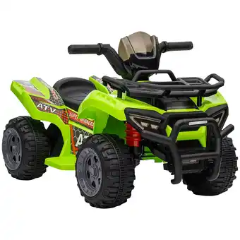 Tesco HOMCOM 6V Kids Electric Ride on Car Toddler Quad Bike ATV for 18-36 month Green offer