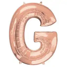 Tesco Rose Gold Letter G Helium Foil Giant Balloon 81cm / 32 in offer