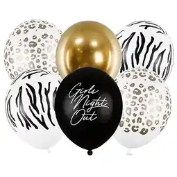 Tesco Assorted Animal Print Girls Night Out Latex Balloons 30cm / 12 in - Pack of 6 offer