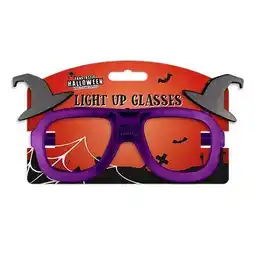 Tesco Halloween Witch Hat Light Up Novelty Fancy Dress Glasses offer