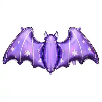 Tesco Vibrant Purple Bat Halloween Giant Helium Foil Balloon 119cm / 47 in offer