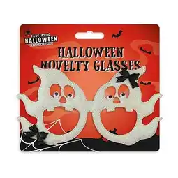 Tesco Halloween Ghost Glitter Novelty Fancy Dress Glasses offer