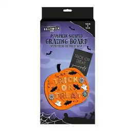 Tesco Halloween Pumpkin Shaped Grazing Board with Trick or Treat Sign 41cm offer