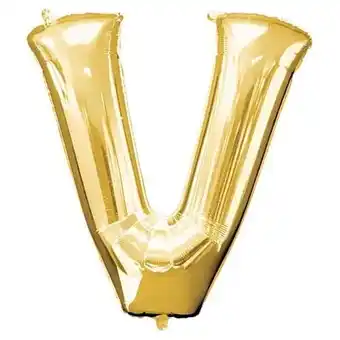 Tesco Gold Letter V Helium Foil Giant Balloon 81cm / 32 in offer