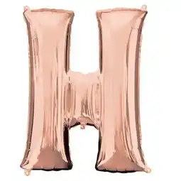 Tesco Rose Gold Letter H Helium Foil Giant Balloon 81cm / 32 in offer