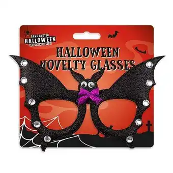 Tesco Halloween Bat Glitter Novelty Fancy Dress Glasses offer