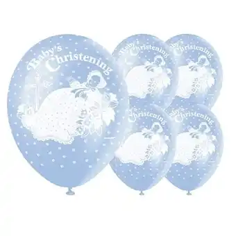 Tesco Christening Blue Biodegradable Latex Balloons 30cm / 12 in - Pack of 5 offer