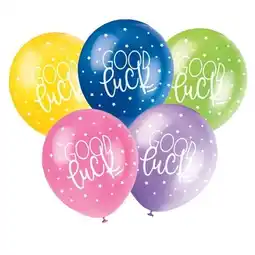 Tesco Good Luck Assorted Biodegradable Latex Balloons 30cm / 12 in - Pack of 5 offer