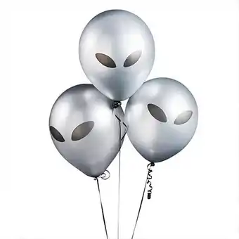 Tesco Blast Off Alien Biodegradable Latex Balloons 30cm / 12 in - Pack of 5 offer