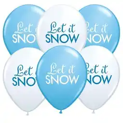 Tesco Assorted Let It Snow Christmas Latex Qualatex Balloons 28cm / 11 in – Pack of 6 offer