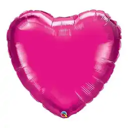 Tesco Magenta Heart Helium Foil Giant Qualatex Balloon 91cm / 36 in offer