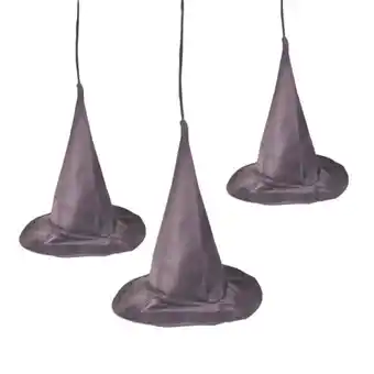 Tesco Halloween Witch Hat Hanging Decorations 20cm - Pack of 3 offer