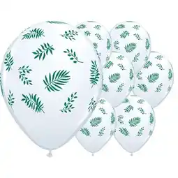 Tesco Tropical Greenery Latex Helium Qualatex Balloons 28cm / 11 in - Pack of 25 offer