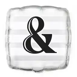 Tesco Ampersand Silver Square Foil Helium Balloon 45cm / 18 in offer