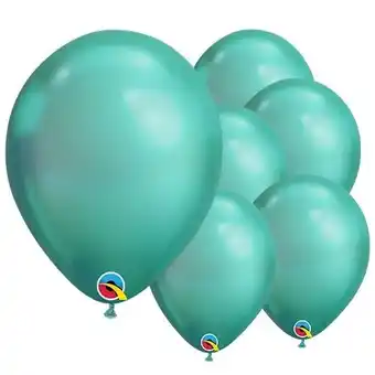 Tesco Chrome Green Round Latex Qualatex Balloons 18cm / 7 in - Pack of 100 offer