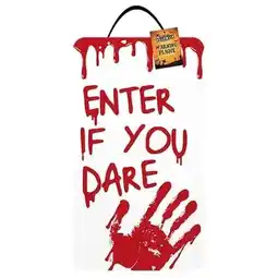 Tesco Enter If You Dare Halloween Wall Plaque Hanging Decoration 40cm offer