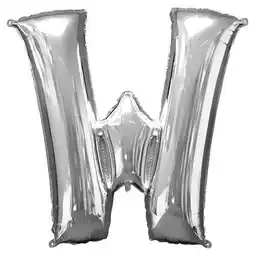 Tesco Silver Letter W Helium Foil Giant Balloon 83cm / 33 in offer