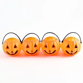 Tesco Pumpkin Halloween Plastic Treat Pots - Pack of 4 offer