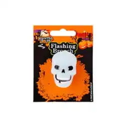 Tesco Skull Halloween Flashing Pin Brooch offer