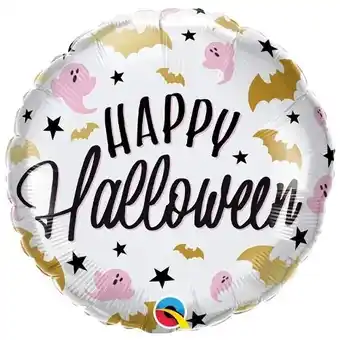 Tesco Halloween Glam Bats & Ghosts Round Foil Helium Qualatex Balloon 46cm / 18 in offer