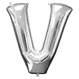 Tesco Silver Letter V Helium Foil Giant Balloon 81cm / 32 in offer