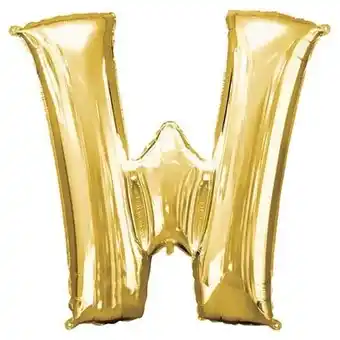 Tesco Gold Letter W Helium Foil Giant Balloon 83cm / 33 in offer