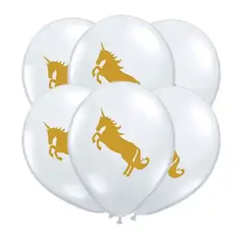 Tesco Unicorn Clear Latex Helium Qualatex Balloons 28cm / 11 in - Pack of 25 offer