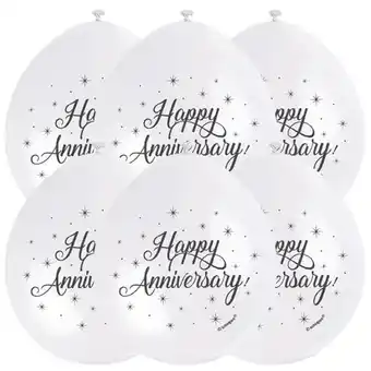 Tesco Happy Anniversary Air Fill Biodegradable Latex Balloons 23cm / 9 in - Pack of 10 offer