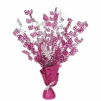 Tesco Pink Glitz 65th Birthday Balloon Weight Centrepiece offer