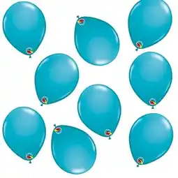 Tesco Tropical Caribbean Teal Round Mini Latex Qualatex Balloons 13cm / 5 in - Pack of 100 offer