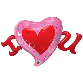 Tesco I Love U Helium Foil Giant Qualatex Balloon 117cm / 46 in offer