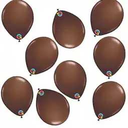 Tesco Chocolate Brown Round Mini Latex Qualatex Balloons 13cm / 5 in - Pack of 100 offer