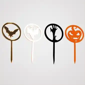 Tesco Halloween Characters Acrylic Cake Pick Toppers - Pack of 4 offer