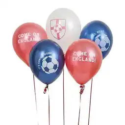 Tesco Come on England It's Coming Home Latex Balloons 30cm / 12 in - Pack of 5 offer