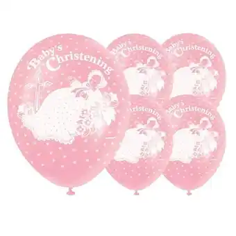 Tesco Christening Pink Biodegradable Latex Balloons 30cm / 12 in - Pack of 5 offer