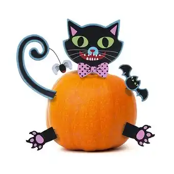 Tesco Wooden Black Cat Halloween Pumpkin Decoration Kit offer