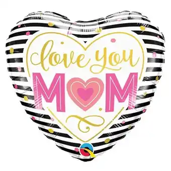 Tesco Love You Mom Heart Shape Foil Helium Qualatex Balloon 46cm / 18 in offer