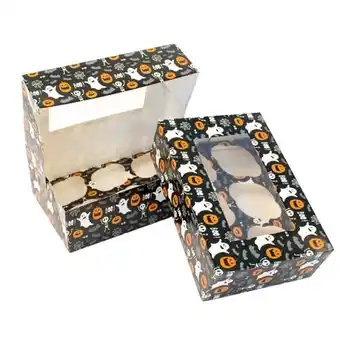 Tesco Halloween Spooky Characters 6 Hole Cupcake Box - Pack of 2 offer