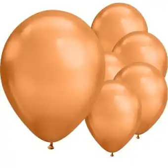 Tesco Chrome Copper Round Latex Qualatex Balloons 18cm / 7 in - Pack of 100 offer