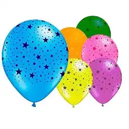 Tesco Assorted Stars Latex Balloons 30cm / 12 in - Pack of 6 offer