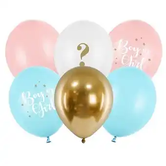 Tesco Gender Reveal Boy Or Girl Latex Balloons 30cm / 12 in - Pack of 6 offer